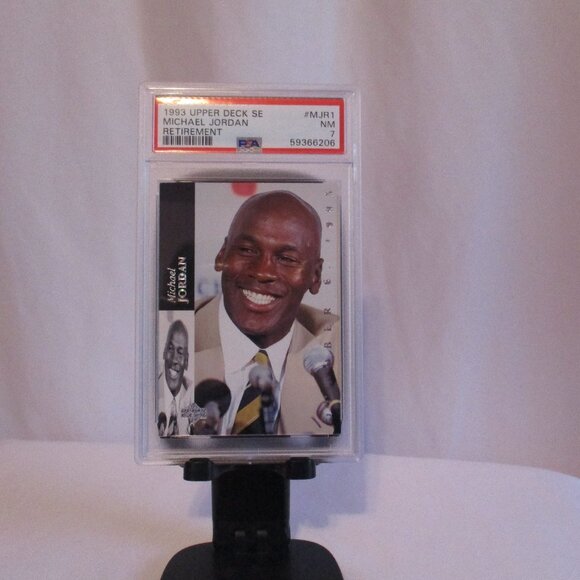 1993 UPPER DECK SE MICHAEL JORDAN RETIREMENT #MJR RETIREMENT NM PSA 7 - Picture 1 of 3